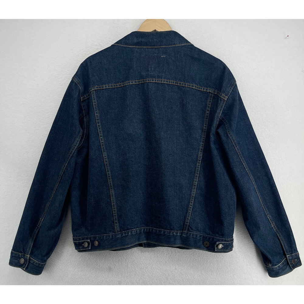 GAP Jacket Mens L 90s Y2K World Standard Jean Trucker Denim Cotton Blue VTG - Picture 3 of 13